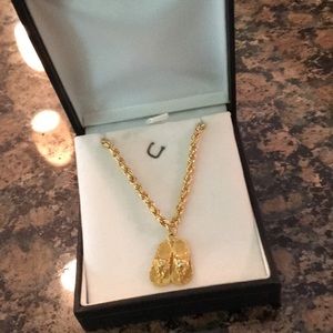 14k gold flip flop necklace